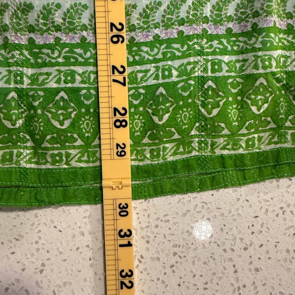 The Territory Ahead 10 Cotton A-Line Midi Skirt Blue Green Festival Boho Hippie - Picture 6 of 6